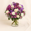 Purple Matthiola n Roses Harmony Vase