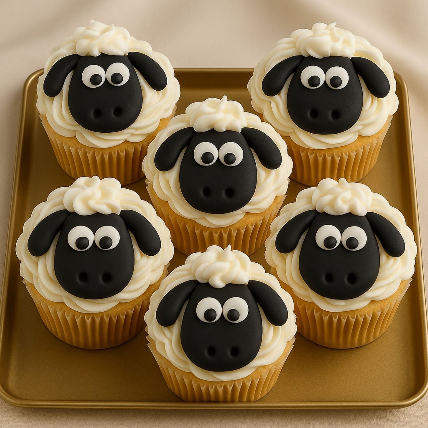 Shaun The Sheep Themed Cupcakes 
