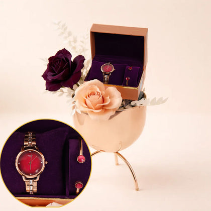 Titan Watch & Bracelet with Forever Roses