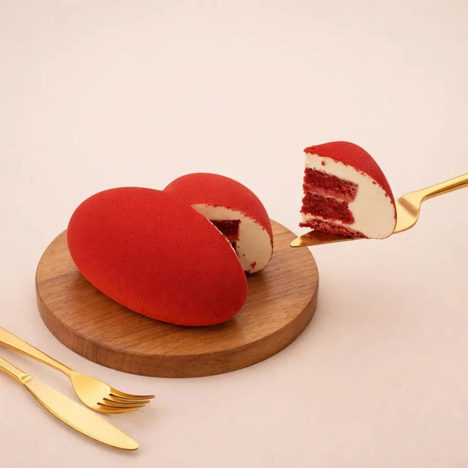 Red Heart Shape Red Velvet Cake
