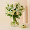 White Roses & Lilies Flower Vase