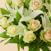 White Roses & Lilies Flower Vase