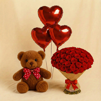 Deep Devotion Red Flower Bouquet