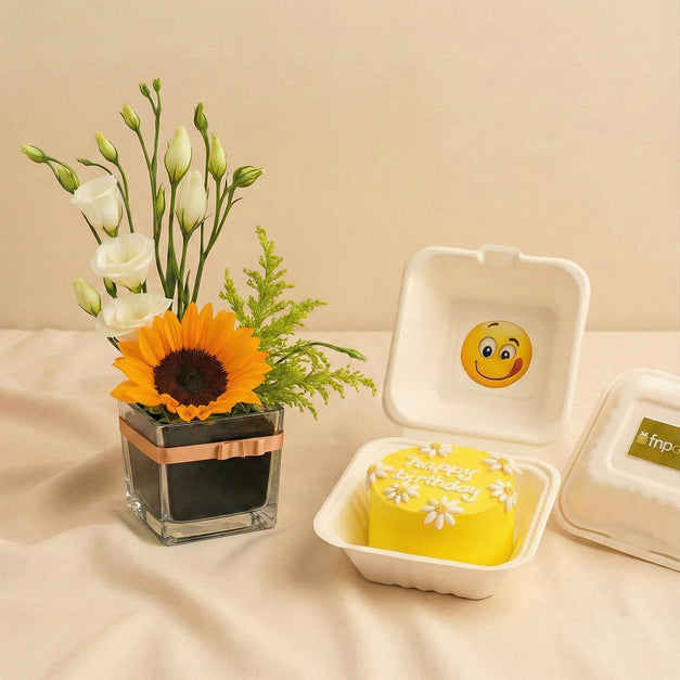 Yellow Birthday Wishes Mini Cake