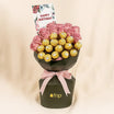  Purple Roses & Chocolate Birthday Bouquet