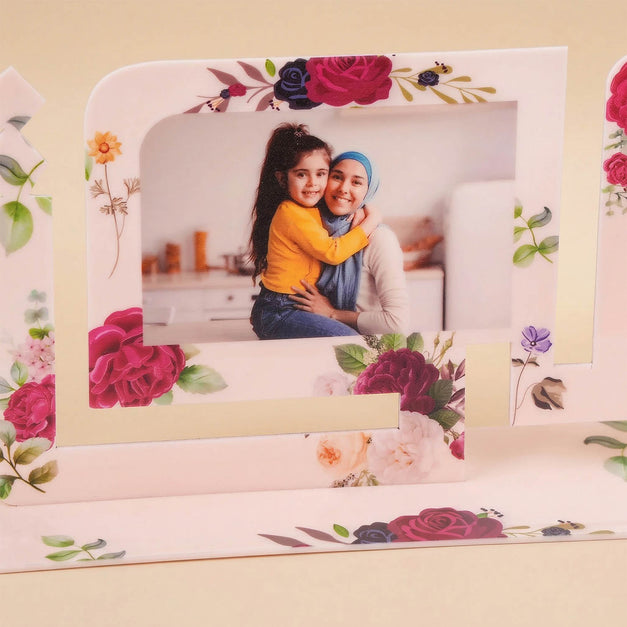 My Mom Floral Acrylic Photo Table Top