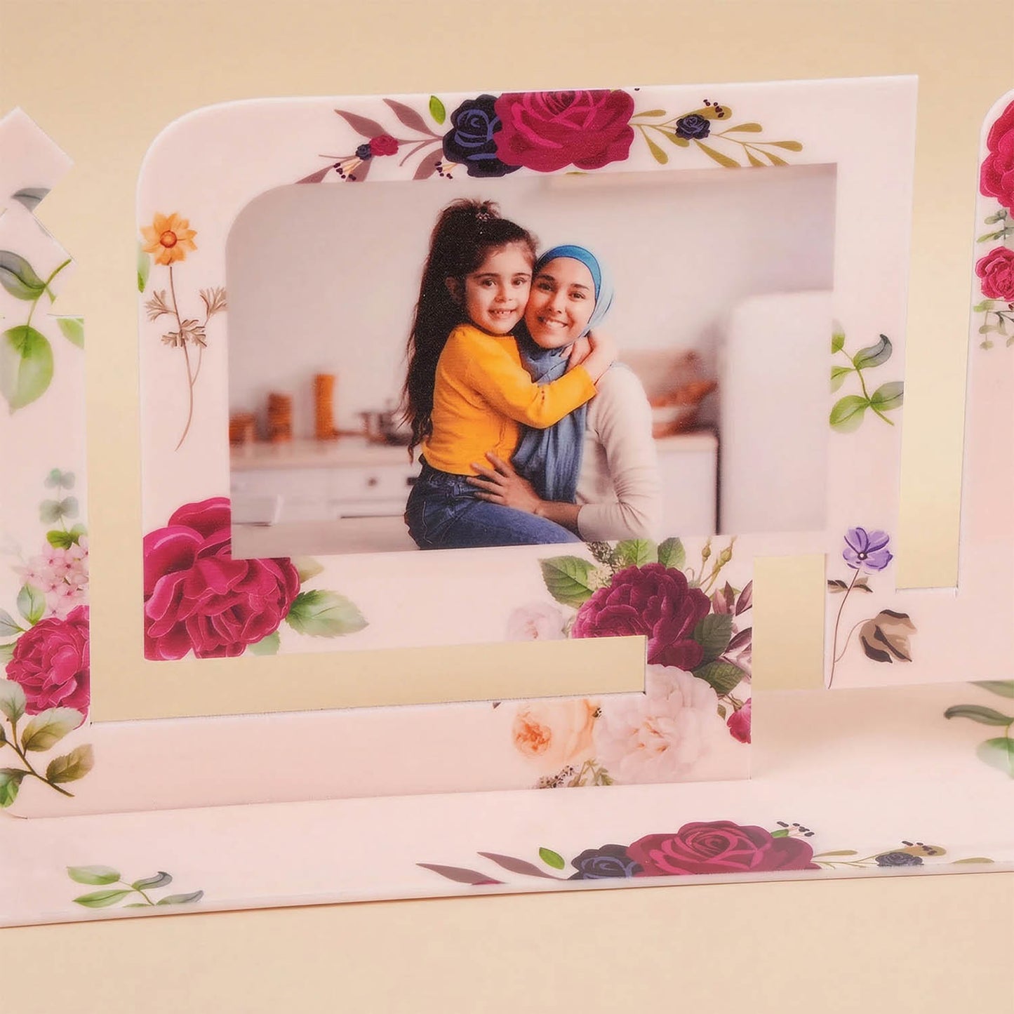 My Mom Floral Acrylic Photo Table Top