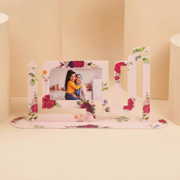 My Mom Floral Acrylic Photo Table Top