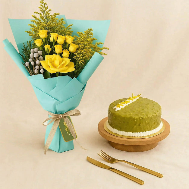 Yellow Elegance Flower Bouquet Set