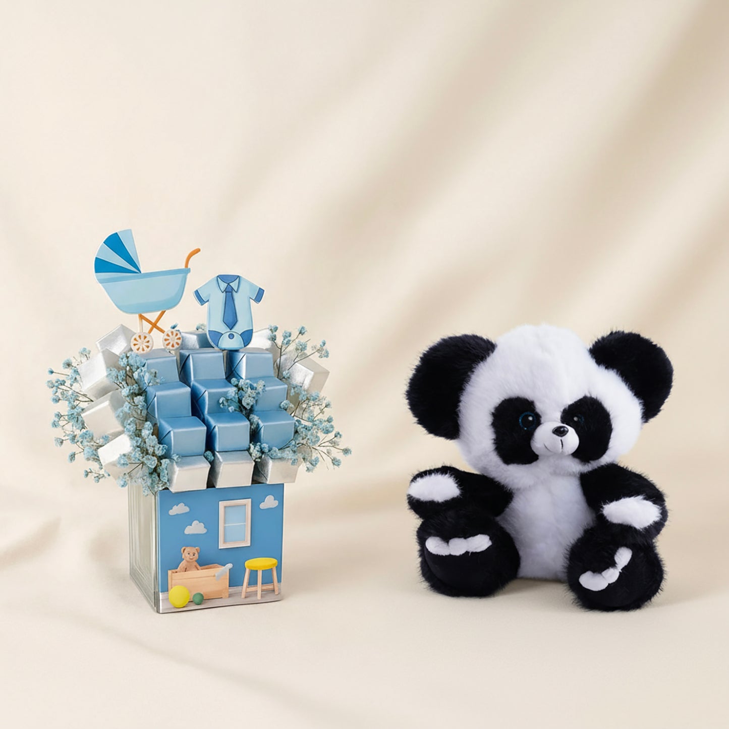 Sweet Arrival Baby Boy Chocolate Blue Vase