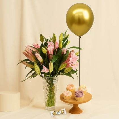 Timeless Beauty Lily Flower Crystal Vase