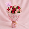 Love You Mom Red n Pink Rose Bouquet 