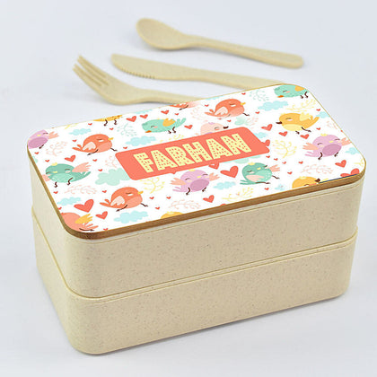 Personalized Lunch Box with Bird Design