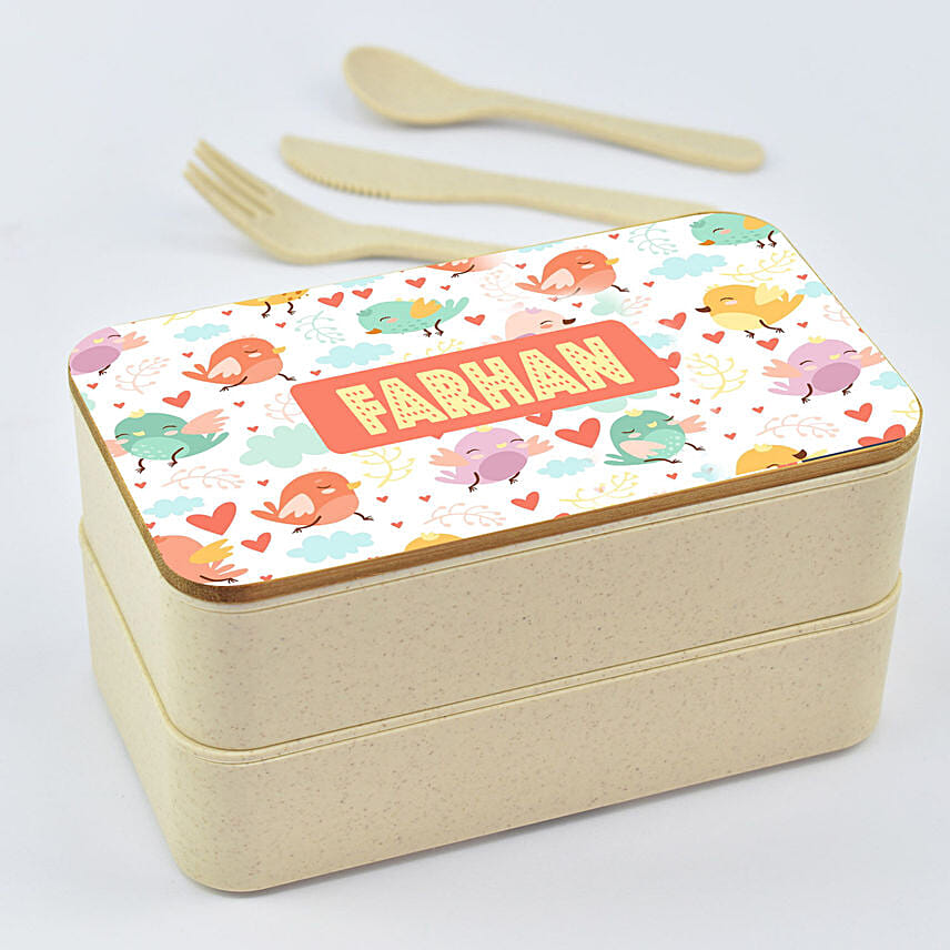 Personalized Lunch Box with Bird Design
