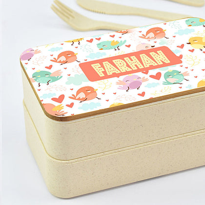 Personalized Lunch Box with Bird Design