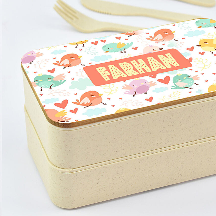 Personalized Lunch Box with Bird Design