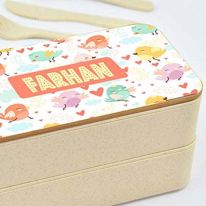 Personalized Lunch Box with Bird Design