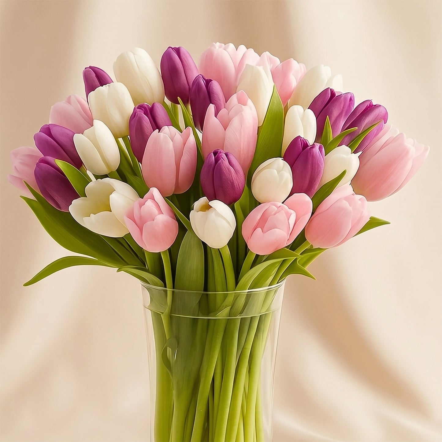 Dazzling Tulip Vase With Chocolate Cake