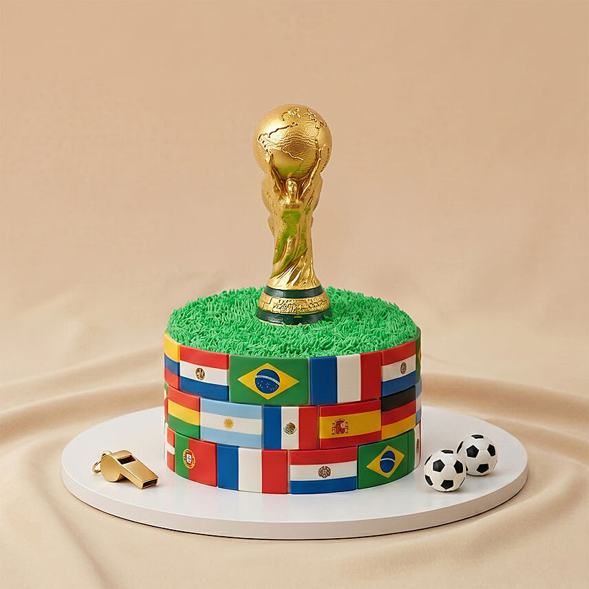 World Cup and Flags Chocolate Cake