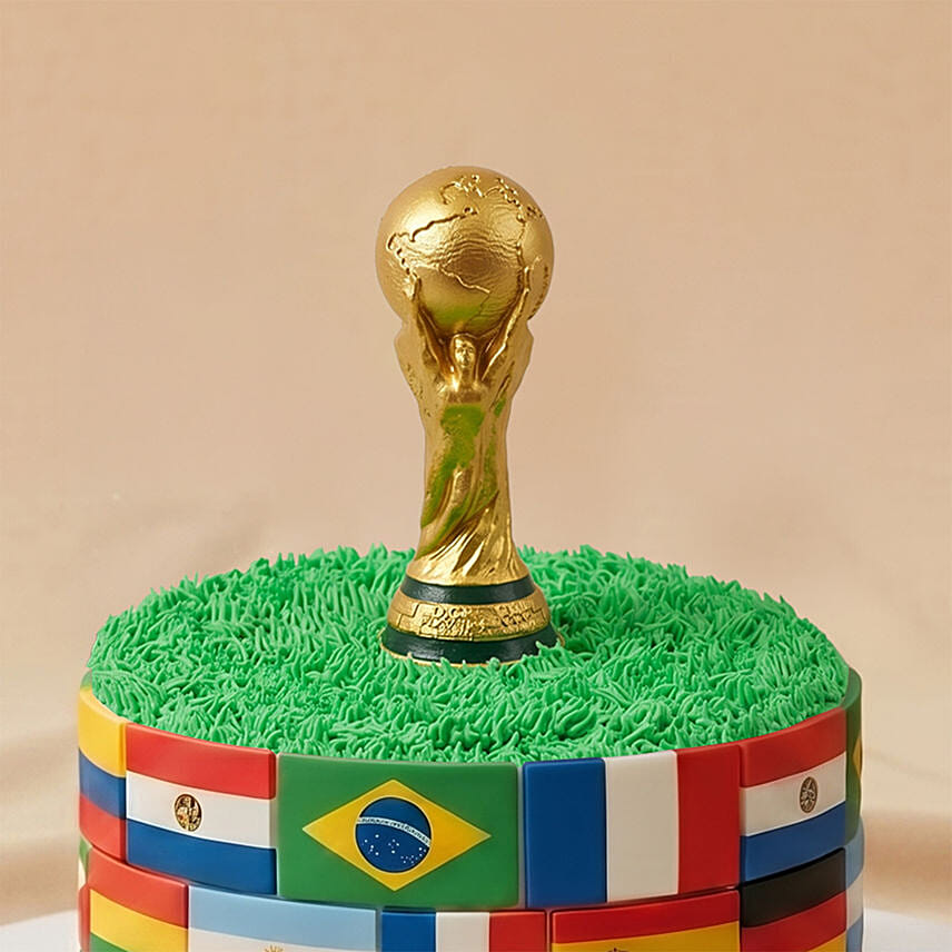 World Cup and Flags Chocolate Cake