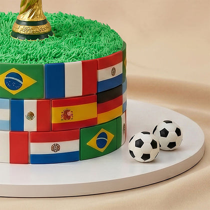World Cup and Flags Chocolate Cake